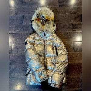 Girls SAM Down Jacket. Real Fur Hood. Size 16